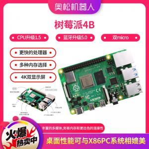 树莓派4B Raspberry Pi Model套件AI开发板 双micro HDMI编程2G