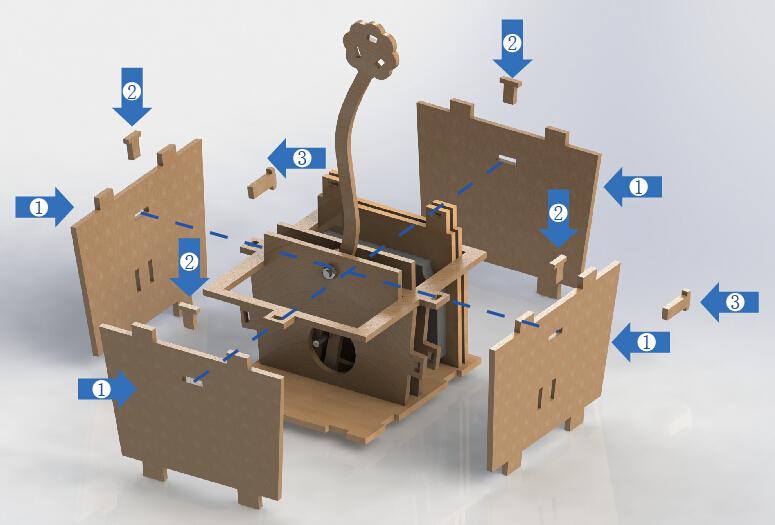三叶草DIY手工制作 木质拼装模型 电动太阳能玩具 儿童益智积木